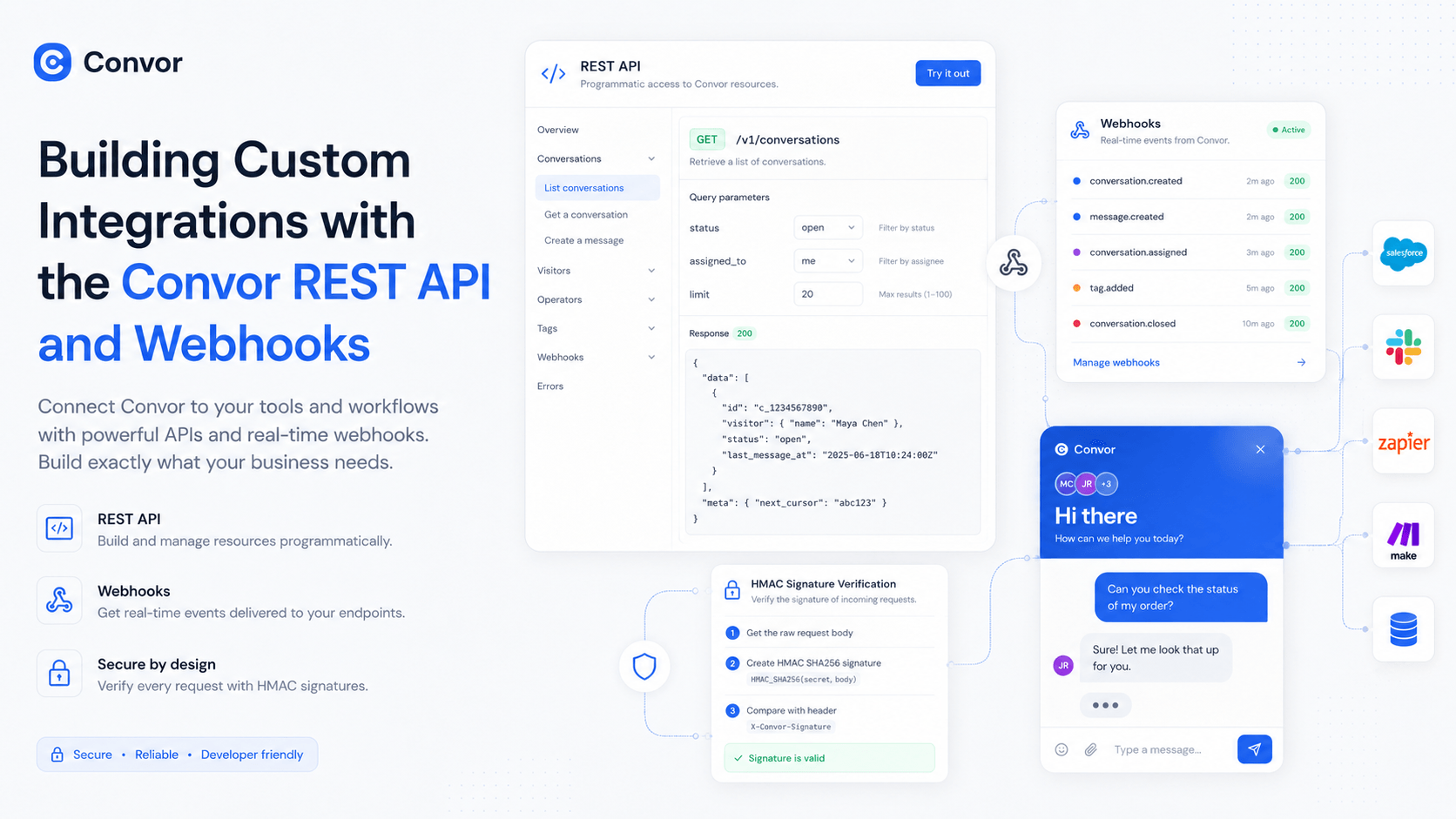 Building custom integrations with the Convor REST API and webhooks